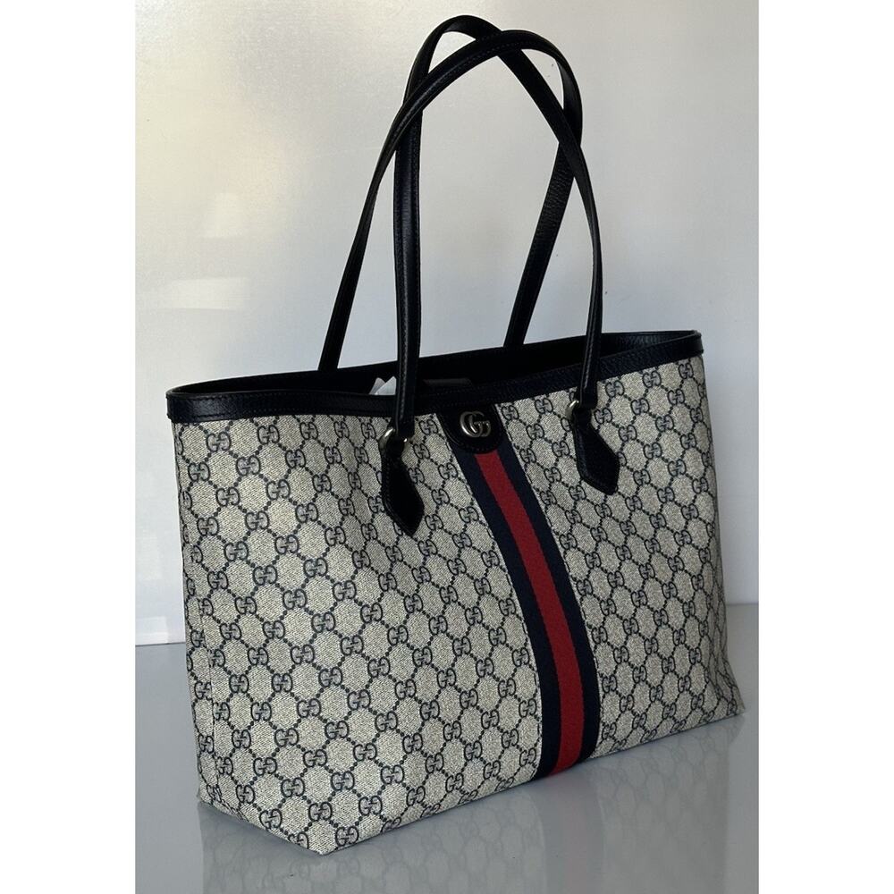 Gucci GG Supreme Web Canvas/Leather Medium Tote Bag Italy 631685 NWOT - Picture 7 of 16